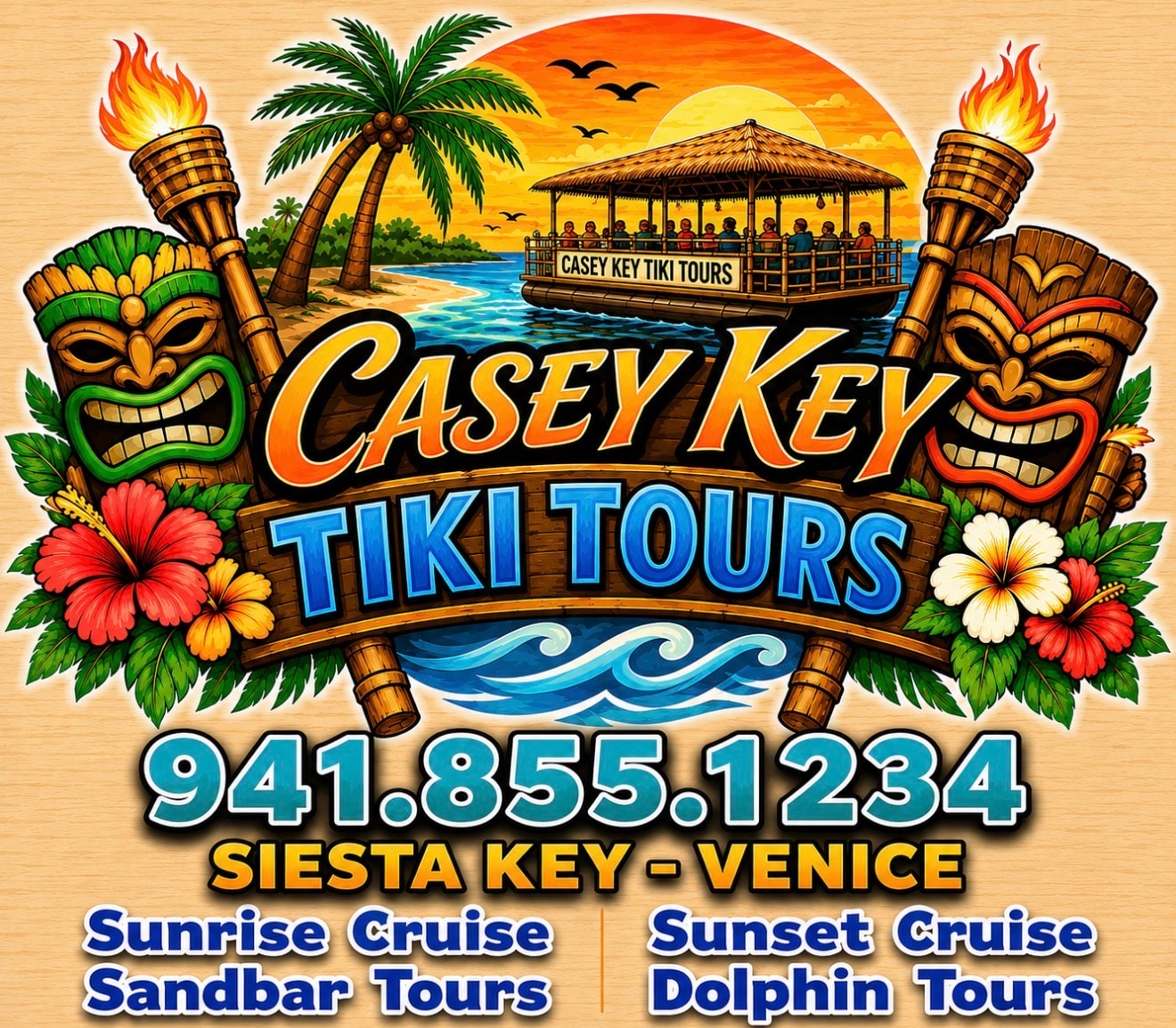 Happy guests on Siesta Key Tiki Tours boat